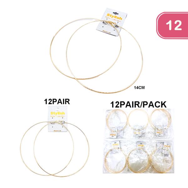 Metal Hoop Earring (12 Units)