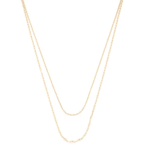 SODAJO 2 Layered Metal Chain Necklace