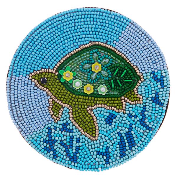 4 Inch Turtle Seed Bead Home Coaster