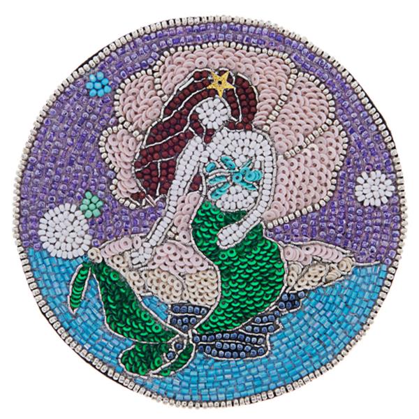 4 inch Mermaid Seed Bead Handmade Home Coaster
