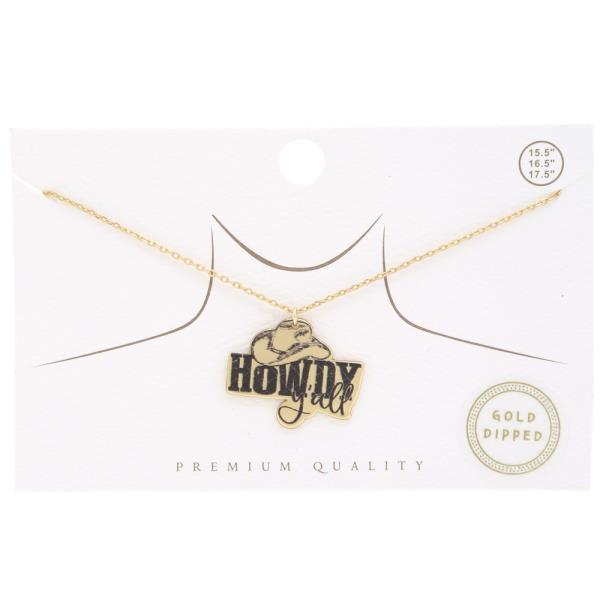 HOWDY YALL PENDANT NECKLACE