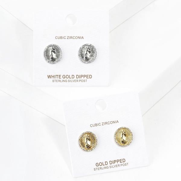 Round Religious Metal Earring
