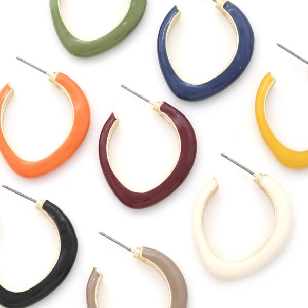 Epoxy Organic 30mm Hoop Earrings