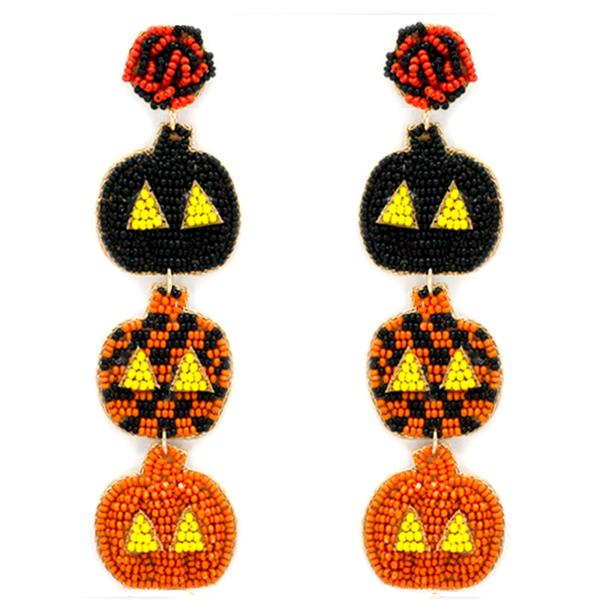 HALLOWEEN SEED BEAD  JACK O LANTERN