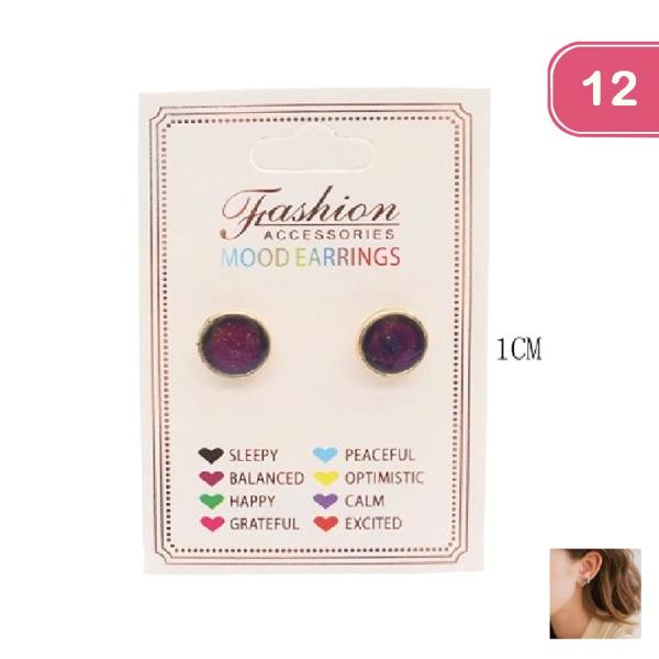 Mood Color Changing Stud Earrings (12 Units)