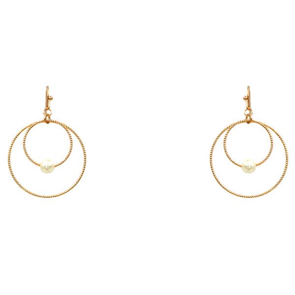 Pearl Bead Round Circle Earring
