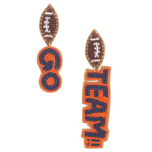 Seed Bead Go Team Dangle Earring
