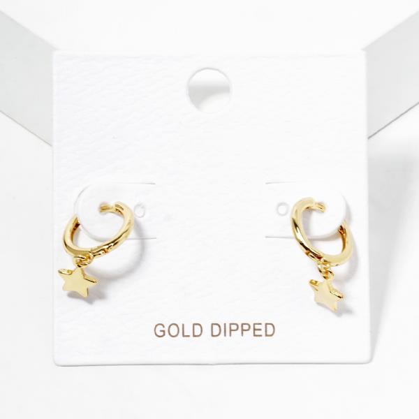 Gold Dipped Star Huggie Earring