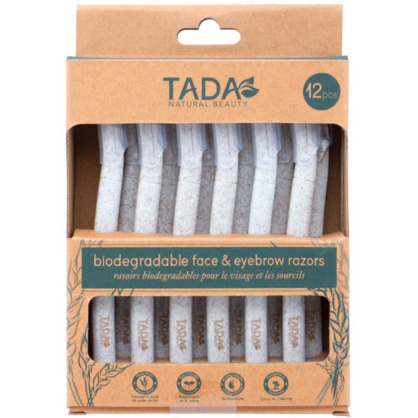 TADA BIODEGRADABLE FACE & EYEBROW RAZORS SET - IVORY (12 UNITS)