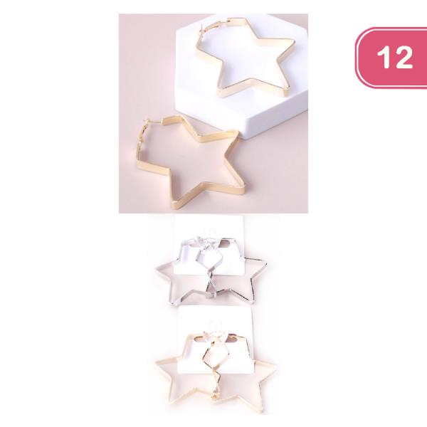 Star Bar Hoop Earring (12 Units)