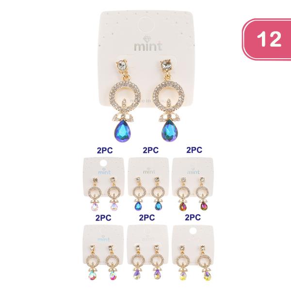 Rhinestone Drop Earring (12 Units)