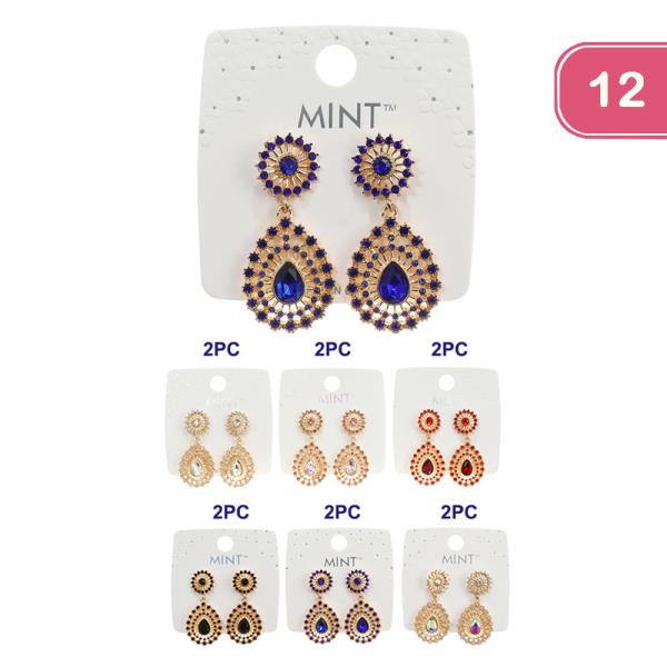 Rhinestone Dangle Earring (12 Units)