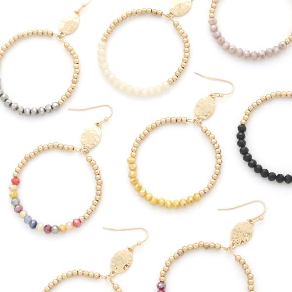 Glass Metal Circle Earring
