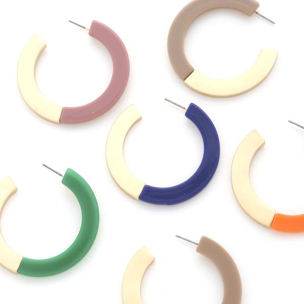 ACETATE METAL OPEN HOOP EARRING