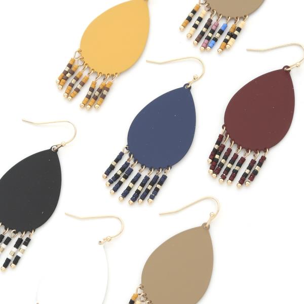 Seed Bead Teardrop Dangle Earring
