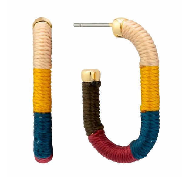 THREAD METAL OPEN OVAL METAL EARRING