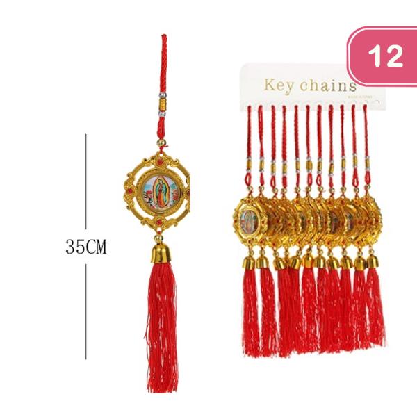 Guadalupe Red Tassel Keychain (12 Units)