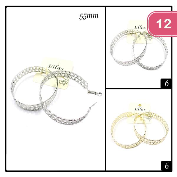 Metal Hoop Earring (12 Units)
