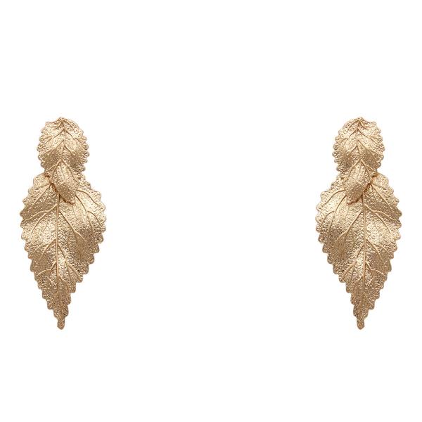 Double Leaf Metal Earring