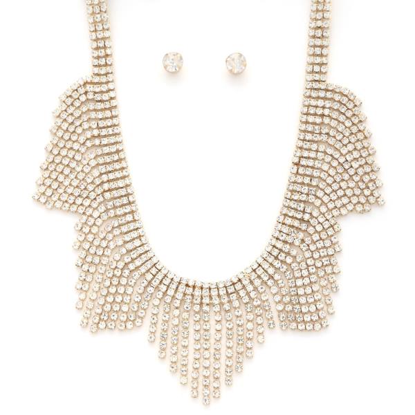 Rhinestone Bib Necklace