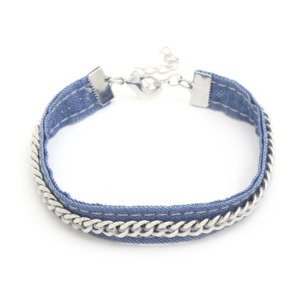 SODAJO Curb Link Denim Bracelet
