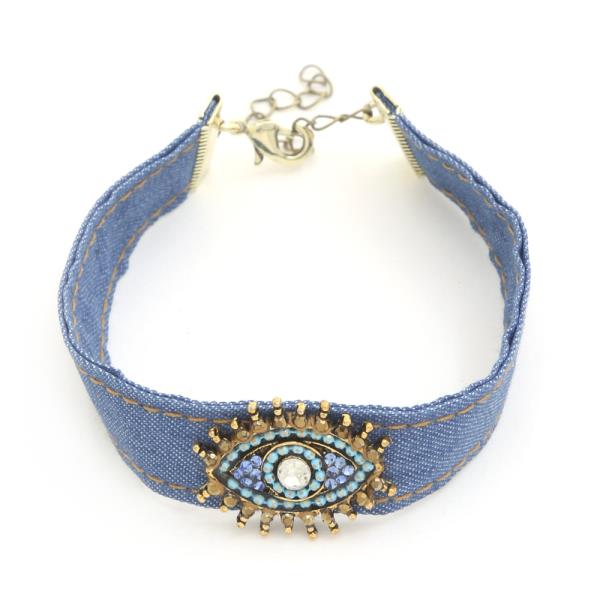 SODAJO Eye Beaded Denim Bracelet