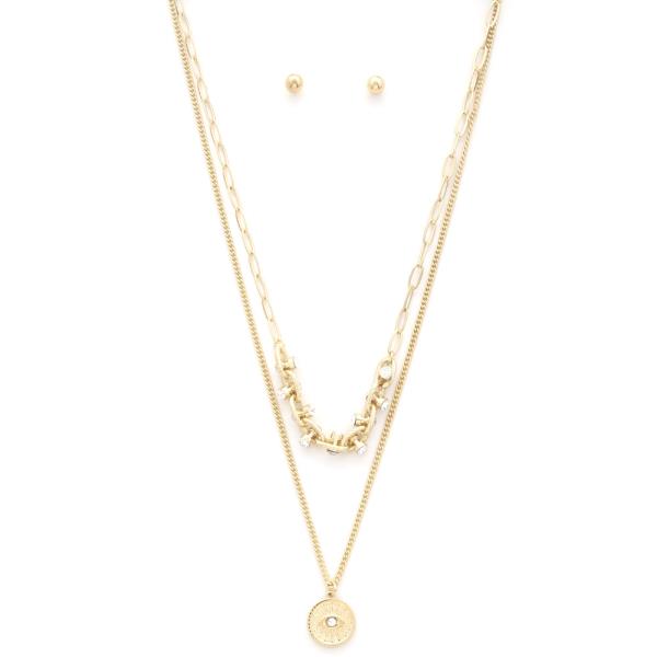 EYE COIN LAYERED NECKLACE