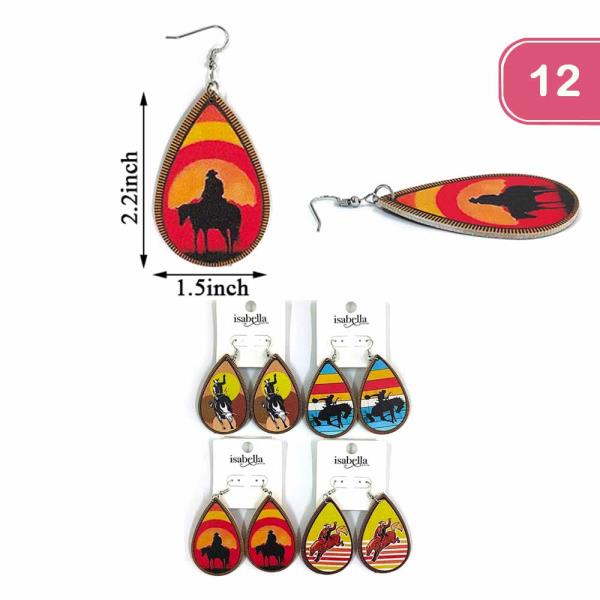 Sunset Cowboy Teardrop Earring (12 Units)