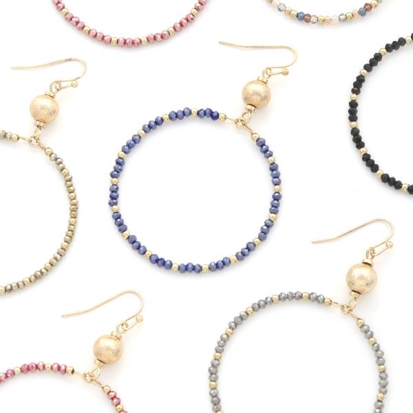 Satin Ball ACC Glass Beads Round Earring