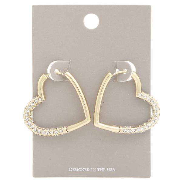 Heart Rhinestone Hoop Earring