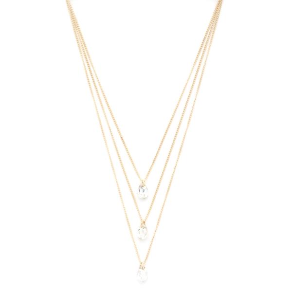 SODAJO CRYSTAL LAYERED NECKLACE