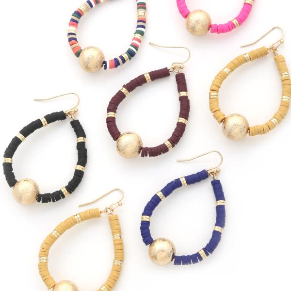 Rubber Beads Teardrop Satin Ball Earring
