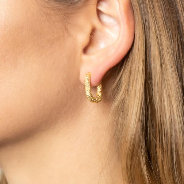 14K White Gold Dipped Huggie Hoop Earring
