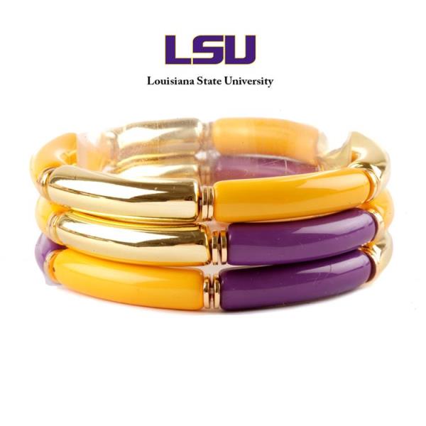 Acetate Pipe Metal Tube Stackable Elastic Bracelet
