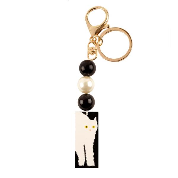 ACETATE LINK WITH CAT KEYCHAIN