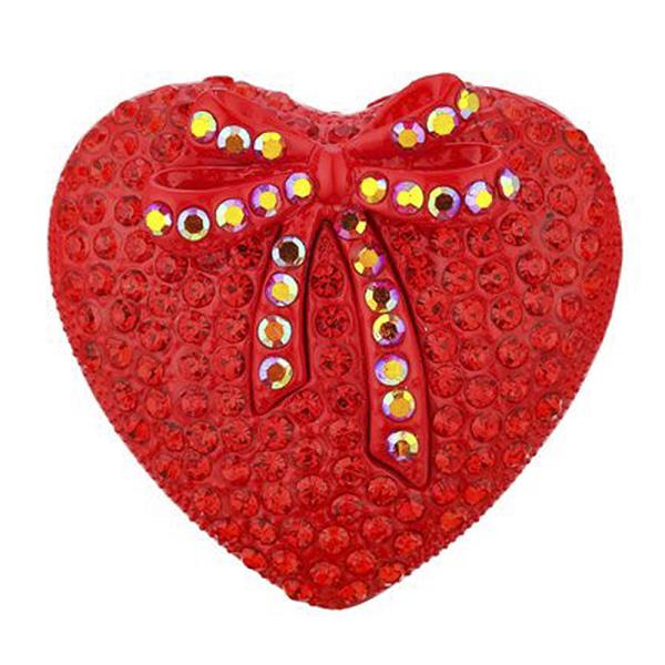 RHINESTONE HEART SHAPE BROOCH PIN