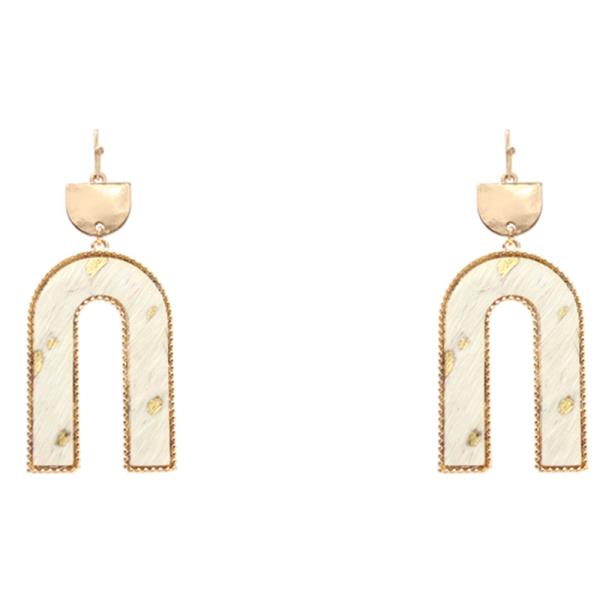 Genuine Leather U Shape Earring