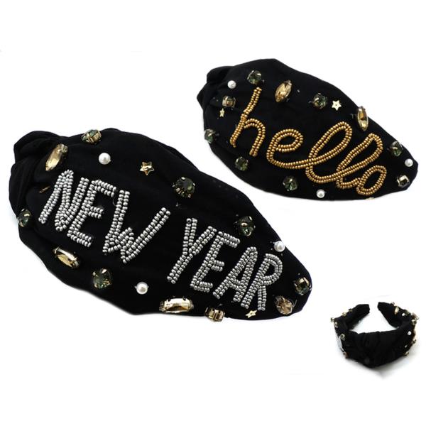 Seed Bead Happy New Year Headband