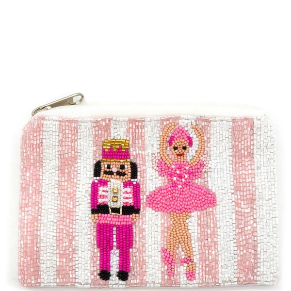 SEED BEAD NUTCRACKER COIN PURSE BAG