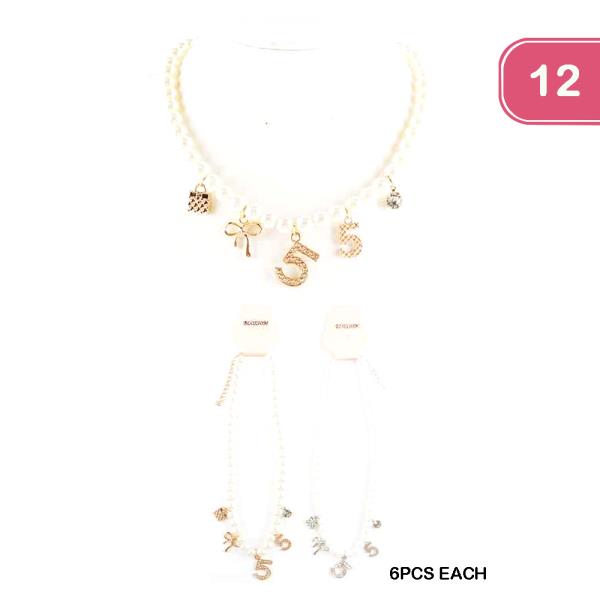 Pearl Charm Necklace (12 Units)
