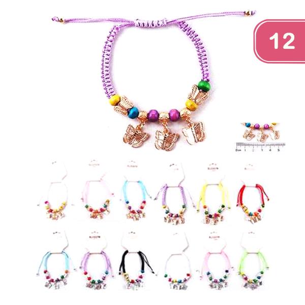 Butterfly Beaded Adjustable Bracelet (12 Units)