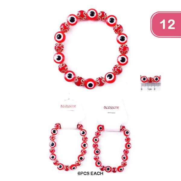 Evil Eye Beaded Bracelet (12 Units)