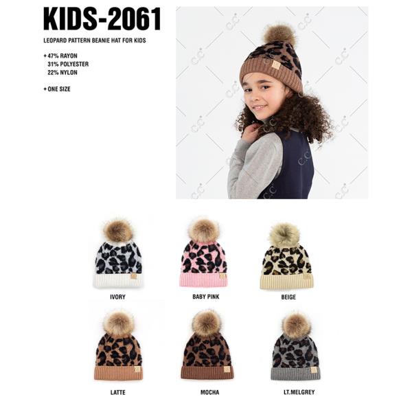 CC KIDS LEOPARD PATTERN BEANIE HAT FOR KIDS