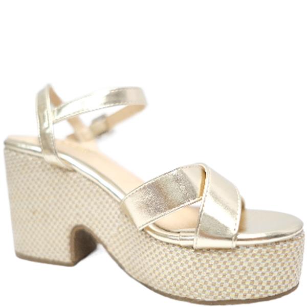 Metallic Crossover Strap Wedges (12 Pairs)