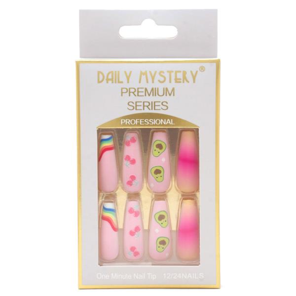 Avocado Rainbow Pattern Nail Tips