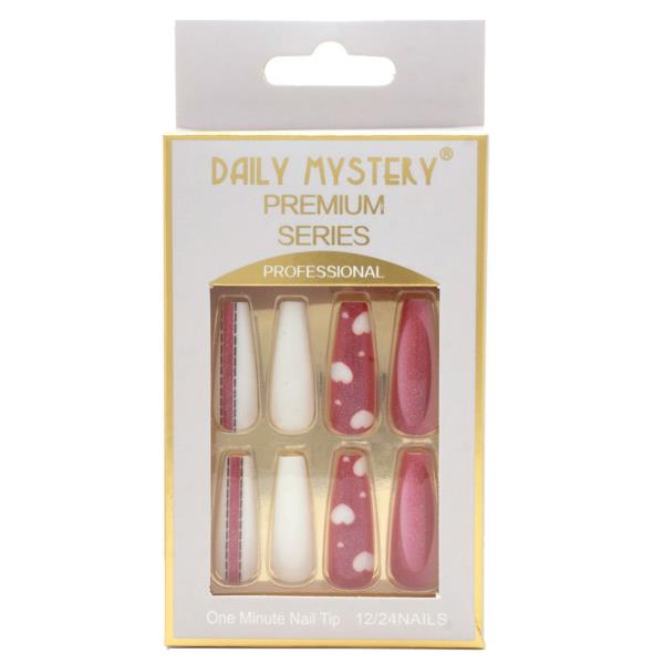 Heart Pattern Nail Tips