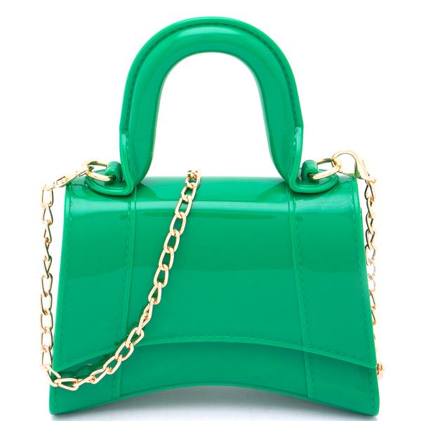 PLAIN COLOR HANDLE MINI CROSSBODY JELLY BAG