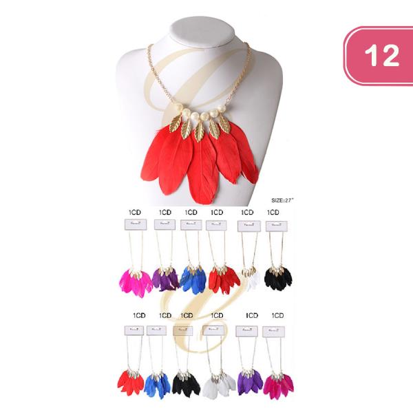Feather Necklace (12 Units)