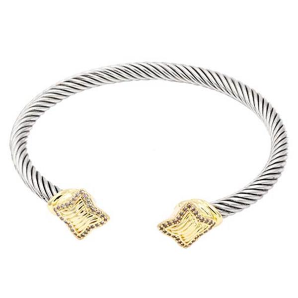 Two Tone Metal Cuff Bracelet