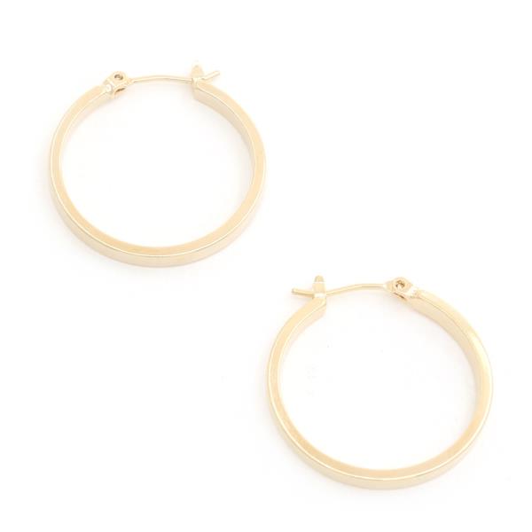 14K GOLD DIPPED SQUARE EDGE HYPOALLERGENIC HOOP EARRING